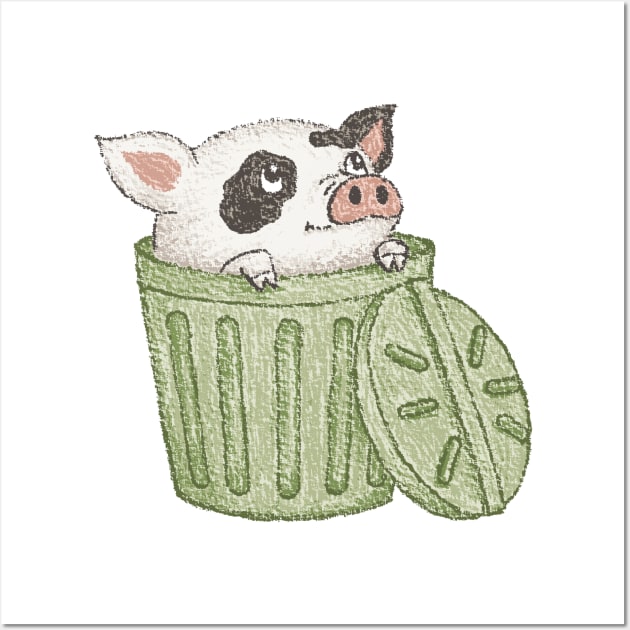 Spotted pig in a bucket Wall Art by sanogawa